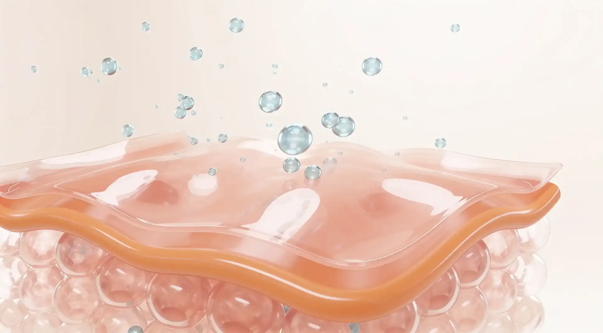 Illustration of the layers of the skin and the collagen structure beneath them
