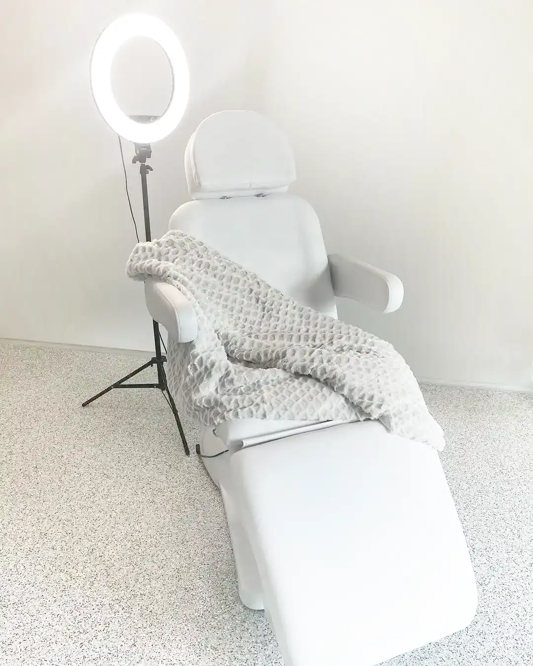 Treatment chair at the Enrich Aesthetics nurse-led cosmetic clinic in Wangi Wangi, Lake Macquarie