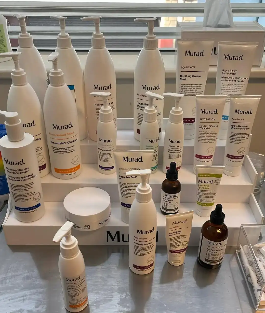 Skincare products used at Enrich Aesthetics